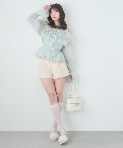 MAJESTIC LEGON / マジェスティックレゴン シャツ・ブラウス | チェーン付きシアーフリルブラウス | 詳細18