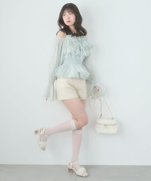 MAJESTIC LEGON / マジェスティックレゴン シャツ・ブラウス | チェーン付きシアーフリルブラウス | 詳細19