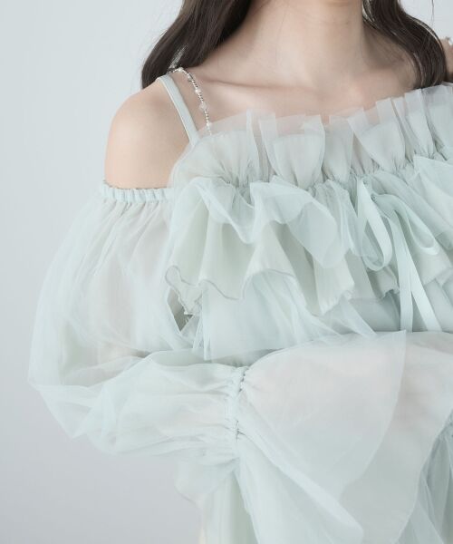 MAJESTIC LEGON / マジェスティックレゴン シャツ・ブラウス | チェーン付きシアーフリルブラウス | 詳細23