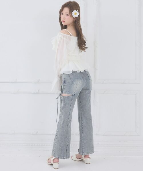 MAJESTIC LEGON / マジェスティックレゴン シャツ・ブラウス | チェーン付きシアーフリルブラウス | 詳細4