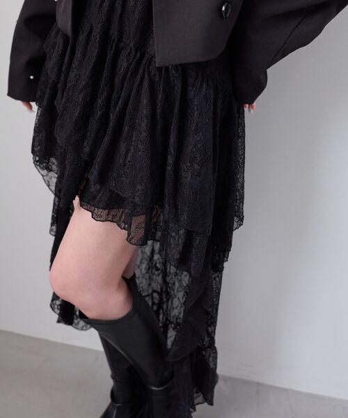 MAJESTIC LEGON / マジェスティックレゴン ミニ・ひざ丈スカート | アシメレースミニスカパン | 詳細7