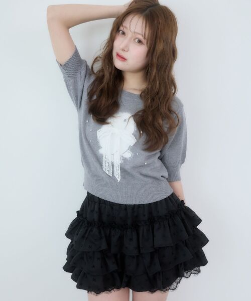 MAJESTIC LEGON / マジェスティックレゴン ミニ・ひざ丈スカート | 裾レースバリエミニスカパン | 詳細12