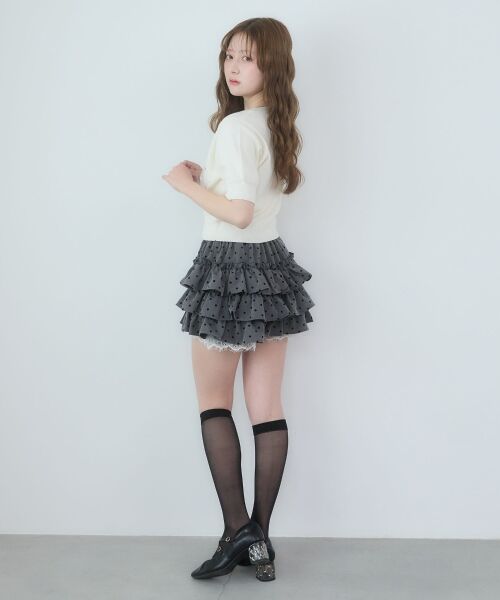 MAJESTIC LEGON / マジェスティックレゴン ミニ・ひざ丈スカート | 裾レースバリエミニスカパン | 詳細3