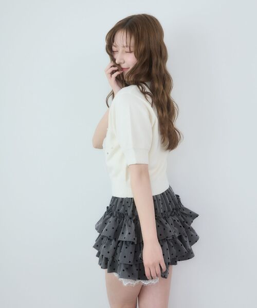 MAJESTIC LEGON / マジェスティックレゴン ミニ・ひざ丈スカート | 裾レースバリエミニスカパン | 詳細5