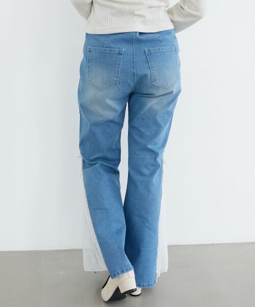 MAJESTIC LEGON / マジェスティックレゴン デニムパンツ | パール×レーススリットデニム | 詳細22