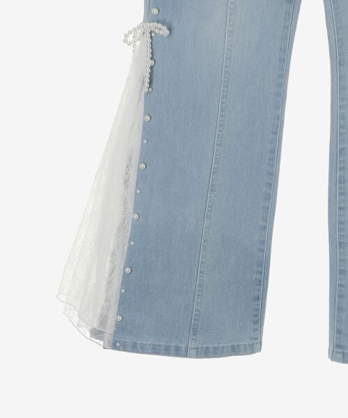 MAJESTIC LEGON / マジェスティックレゴン デニムパンツ | パール×レーススリットデニム | 詳細29