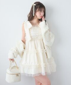 MAJESTIC LEGON / マジェスティックレゴン ミニ丈・ひざ丈ワンピース | フリルチュールミニワンピース