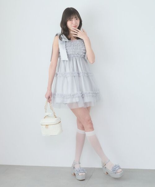 MAJESTIC LEGON / マジェスティックレゴン ミニ丈・ひざ丈ワンピース | フリルチュールミニワンピース | 詳細1