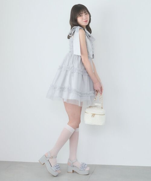 MAJESTIC LEGON / マジェスティックレゴン ミニ丈・ひざ丈ワンピース | フリルチュールミニワンピース | 詳細2