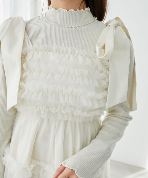 MAJESTIC LEGON / マジェスティックレゴン ミニ丈・ひざ丈ワンピース | フリルチュールミニワンピース | 詳細24