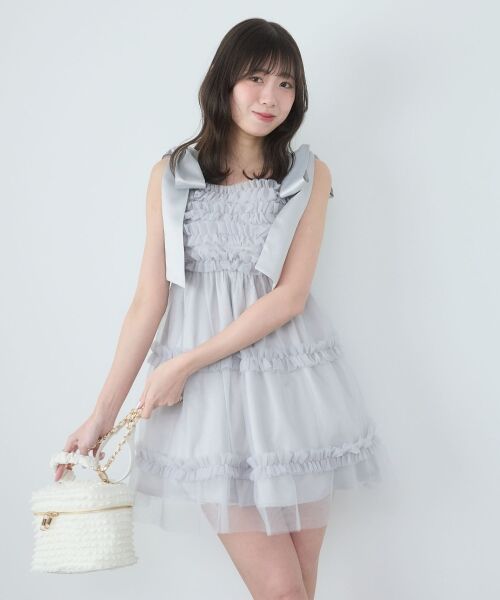 MAJESTIC LEGON / マジェスティックレゴン ミニ丈・ひざ丈ワンピース | フリルチュールミニワンピース | 詳細5