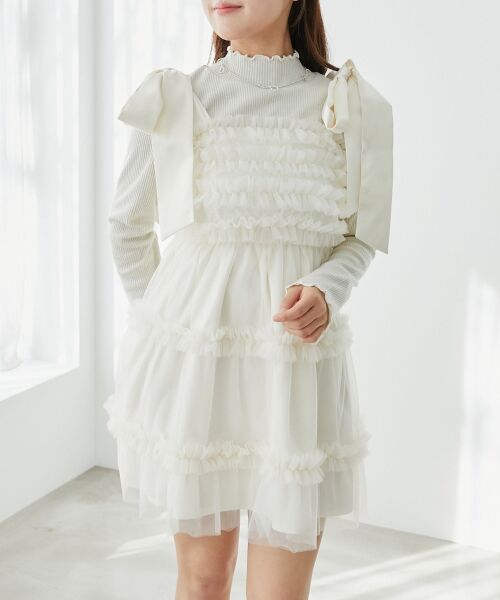 MAJESTIC LEGON / マジェスティックレゴン ミニ丈・ひざ丈ワンピース | フリルチュールミニワンピース | 詳細15