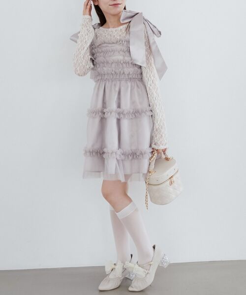 MAJESTIC LEGON / マジェスティックレゴン ミニ丈・ひざ丈ワンピース | フリルチュールミニワンピース | 詳細21