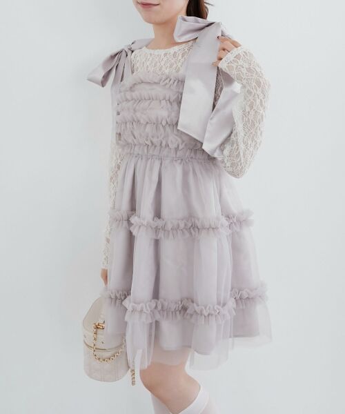 MAJESTIC LEGON / マジェスティックレゴン ミニ丈・ひざ丈ワンピース | フリルチュールミニワンピース | 詳細24