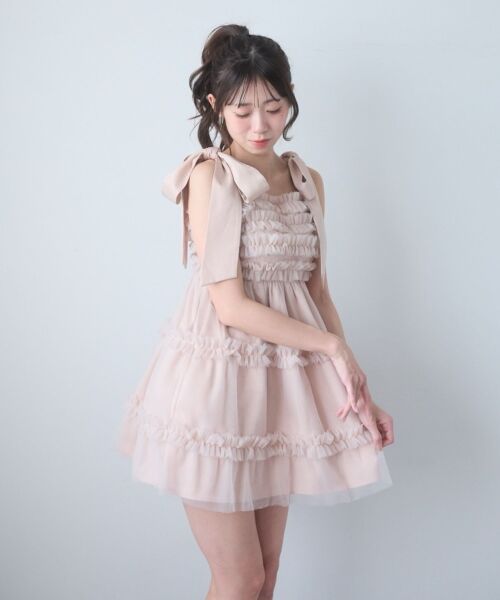 MAJESTIC LEGON / マジェスティックレゴン ミニ丈・ひざ丈ワンピース | フリルチュールミニワンピース | 詳細27