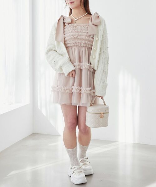 MAJESTIC LEGON / マジェスティックレゴン ミニ丈・ひざ丈ワンピース | フリルチュールミニワンピース | 詳細28