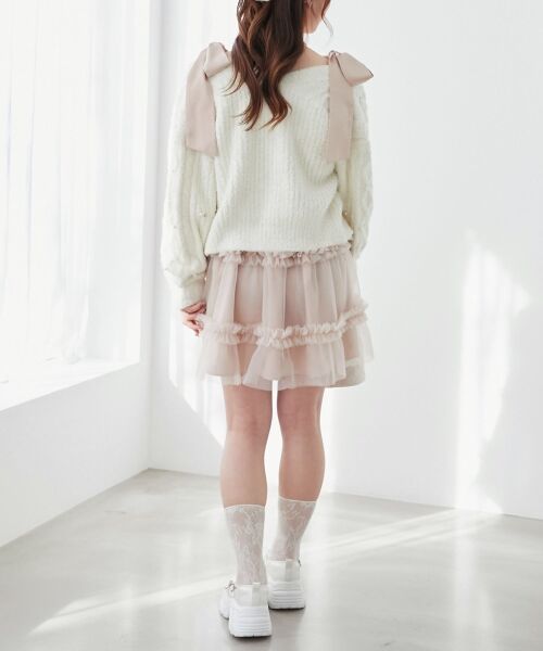 MAJESTIC LEGON / マジェスティックレゴン ミニ丈・ひざ丈ワンピース | フリルチュールミニワンピース | 詳細30