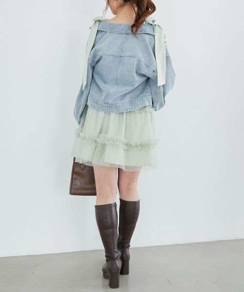 MAJESTIC LEGON / マジェスティックレゴン ミニ丈・ひざ丈ワンピース | フリルチュールミニワンピース | 詳細14