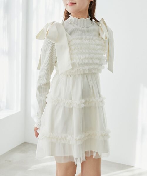 MAJESTIC LEGON / マジェスティックレゴン ミニ丈・ひざ丈ワンピース | フリルチュールミニワンピース | 詳細22