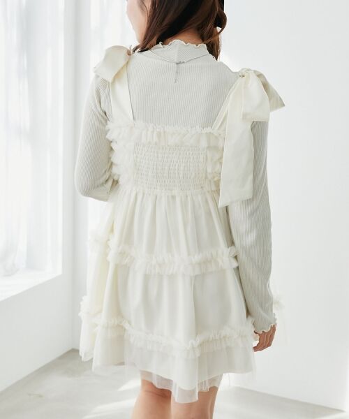 MAJESTIC LEGON / マジェスティックレゴン ミニ丈・ひざ丈ワンピース | フリルチュールミニワンピース | 詳細23