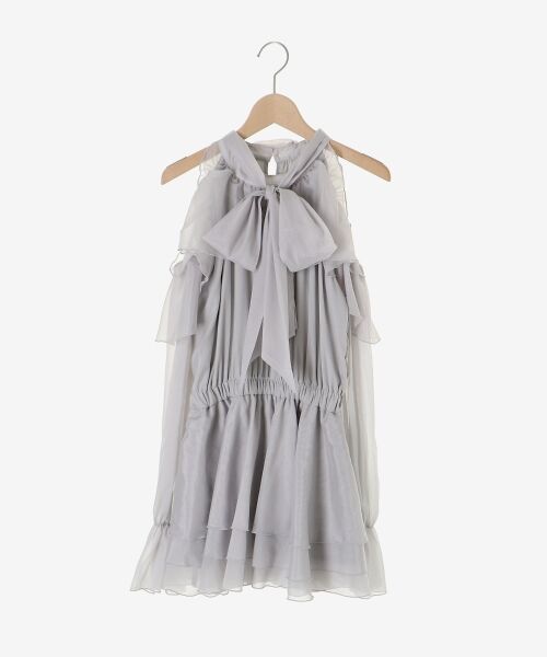 MAJESTIC LEGON / マジェスティックレゴン ミニ丈・ひざ丈ワンピース | アメスリフリルリボンミニワンピース | 詳細30