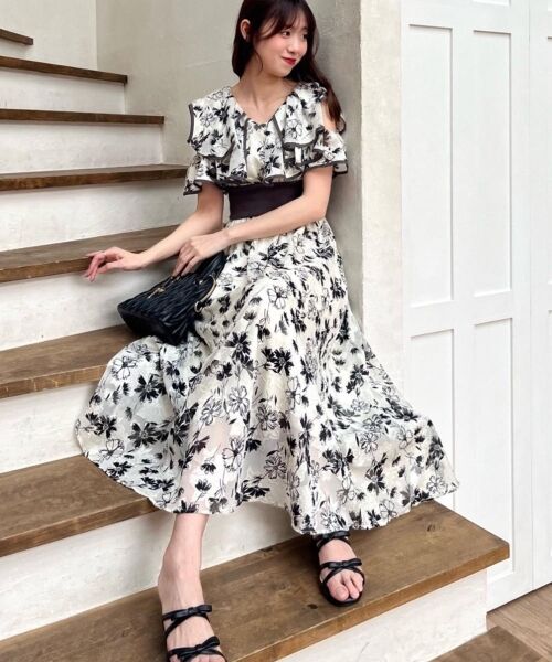 MAJESTIC LEGON / マジェスティックレゴン ロング・マキシ丈ワンピース | ダブルカラーコルセットワンピース | 詳細11