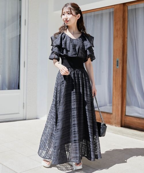 MAJESTIC LEGON / マジェスティックレゴン ロング・マキシ丈ワンピース | ダブルカラーコルセットワンピース | 詳細24