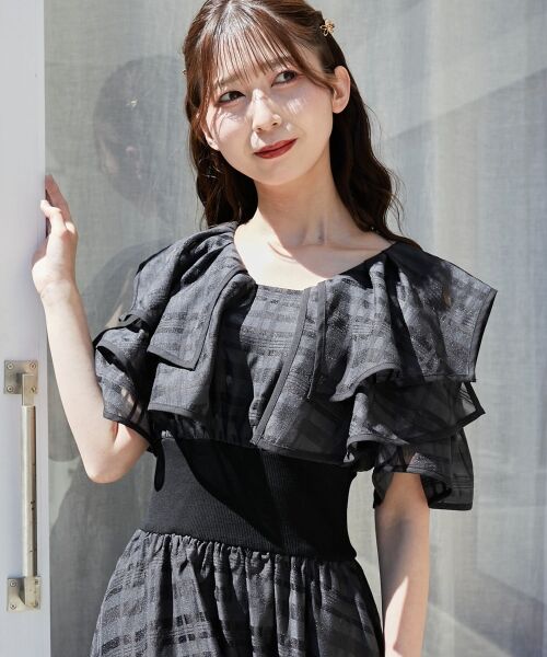 MAJESTIC LEGON / マジェスティックレゴン ロング・マキシ丈ワンピース | ダブルカラーコルセットワンピース | 詳細26