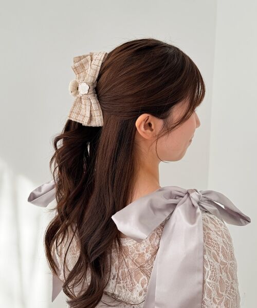 MAJESTIC LEGON / マジェスティックレゴン カチューシャ・カチューム・その他 | モチーフ付きツイードバレッタ | 詳細1