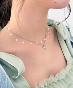 MAJESTIC LEGON / マジェスティックレゴン ネックレス・ペンダント・チョーカー | パール×リボンモチーフ2連ネックレス