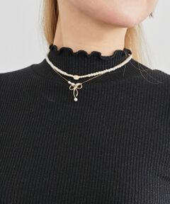MAJESTIC LEGON / マジェスティックレゴン ネックレス・ペンダント・チョーカー | 2連パール×リボンネックレス
