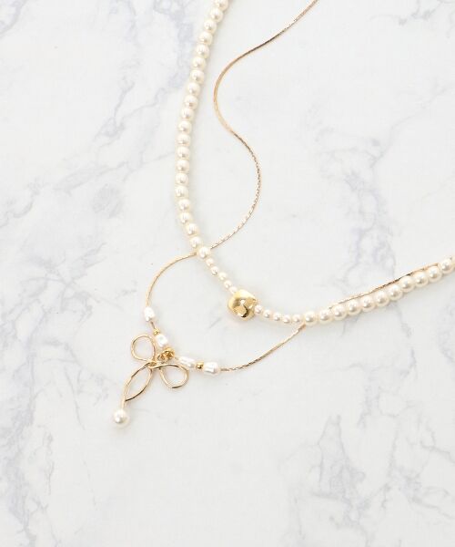 MAJESTIC LEGON / マジェスティックレゴン ネックレス・ペンダント・チョーカー | 2連パール×リボンネックレス | 詳細2