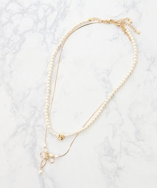 MAJESTIC LEGON / マジェスティックレゴン ネックレス・ペンダント・チョーカー | 2連パール×リボンネックレス | 詳細3