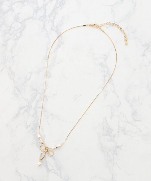 MAJESTIC LEGON / マジェスティックレゴン ネックレス・ペンダント・チョーカー | 2連パール×リボンネックレス | 詳細4