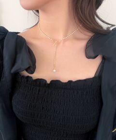 MAJESTIC LEGON / マジェスティックレゴン ネックレス・ペンダント・チョーカー | パール×リボンネックレス