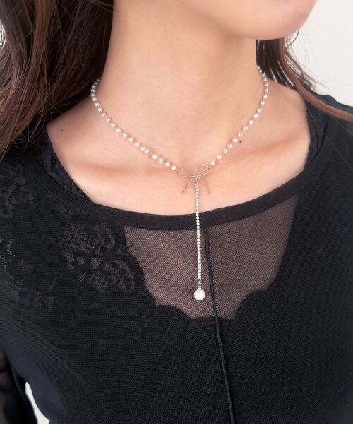 MAJESTIC LEGON / マジェスティックレゴン ネックレス・ペンダント・チョーカー | パール×リボンネックレス | 詳細2