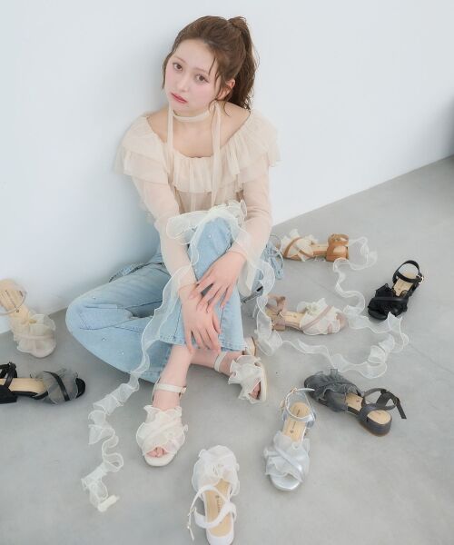 MAJESTIC LEGON / マジェスティックレゴン サンダル | シアーフリルサンダル | 詳細1