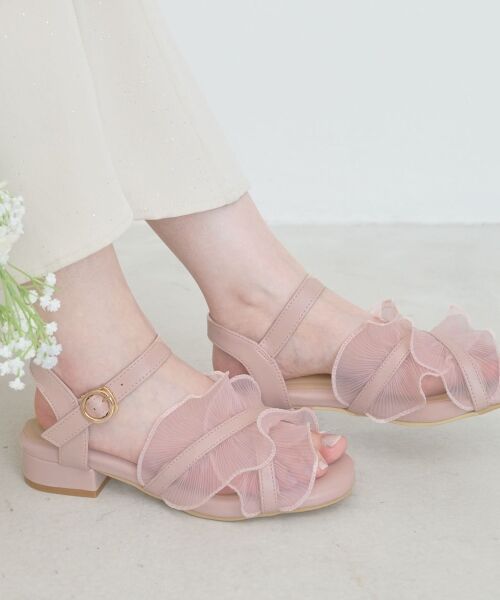 MAJESTIC LEGON / マジェスティックレゴン サンダル | シアーフリルサンダル(ピンク)