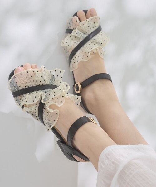 MAJESTIC LEGON / マジェスティックレゴン サンダル | シアーフリルサンダル(プラチナ)