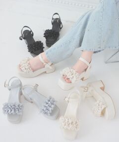 MAJESTIC LEGON / マジェスティックレゴン サンダル | ミルフィーユフリル厚底サンダル