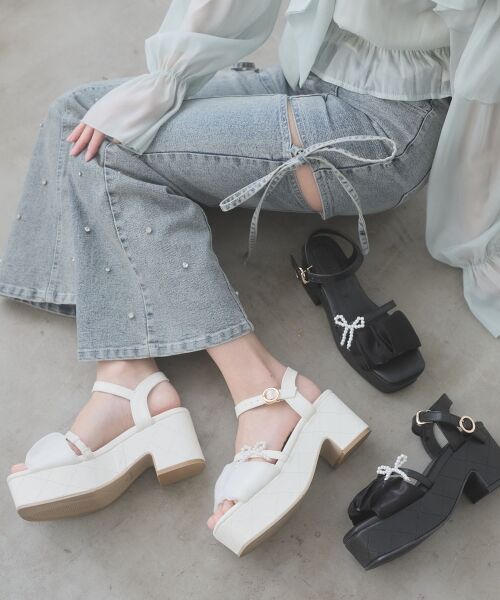 MAJESTIC LEGON / マジェスティックレゴン サンダル | シアーギャザーキルティングサンダル | 詳細3