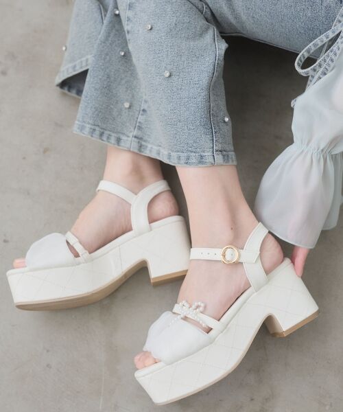 MAJESTIC LEGON / マジェスティックレゴン サンダル | シアーギャザーキルティングサンダル | 詳細5