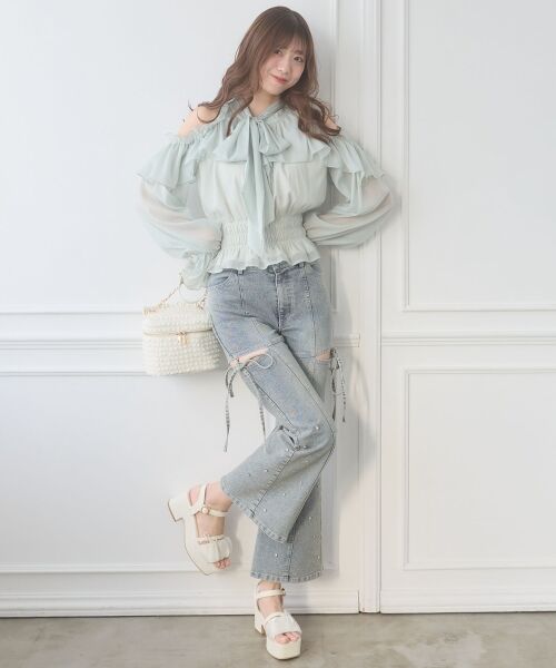 MAJESTIC LEGON / マジェスティックレゴン サンダル | シアーギャザーキルティングサンダル | 詳細7