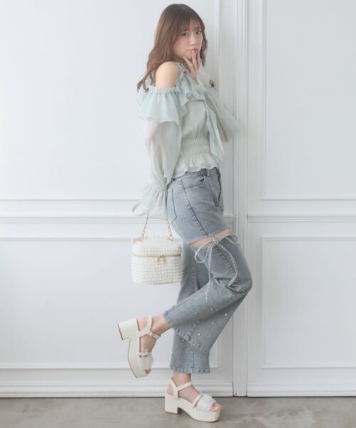 MAJESTIC LEGON / マジェスティックレゴン サンダル | シアーギャザーキルティングサンダル | 詳細8