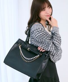 MAJESTIC LEGON / マジェスティックレゴン トートバッグ | パールチェーン2WAYトートバッグ