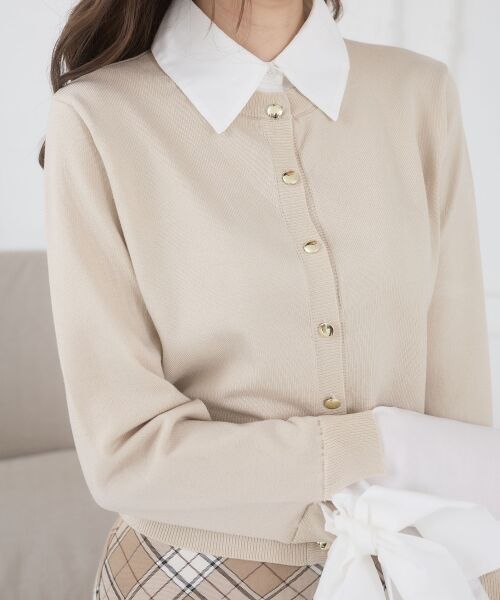 MAJESTIC LEGON / マジェスティックレゴン カーディガン・ボレロ | リボンスリーブシャツ襟カーデ | 詳細10