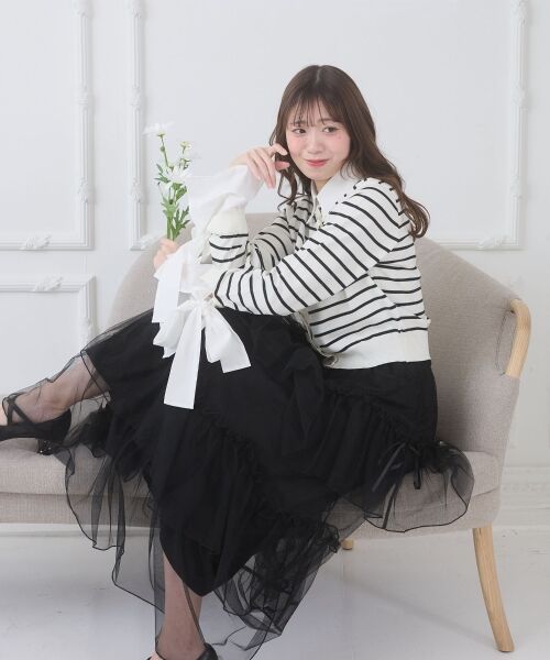 MAJESTIC LEGON / マジェスティックレゴン カーディガン・ボレロ | リボンスリーブシャツ襟カーデ | 詳細13
