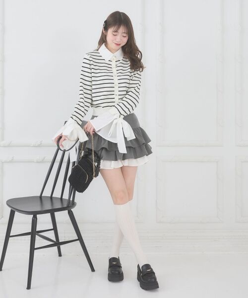 MAJESTIC LEGON / マジェスティックレゴン カーディガン・ボレロ | リボンスリーブシャツ襟カーデ | 詳細19