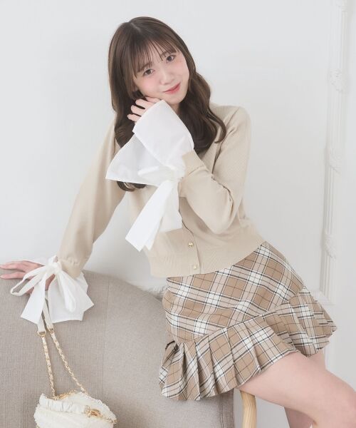 MAJESTIC LEGON / マジェスティックレゴン カーディガン・ボレロ | リボンスリーブシャツ襟カーデ | 詳細2