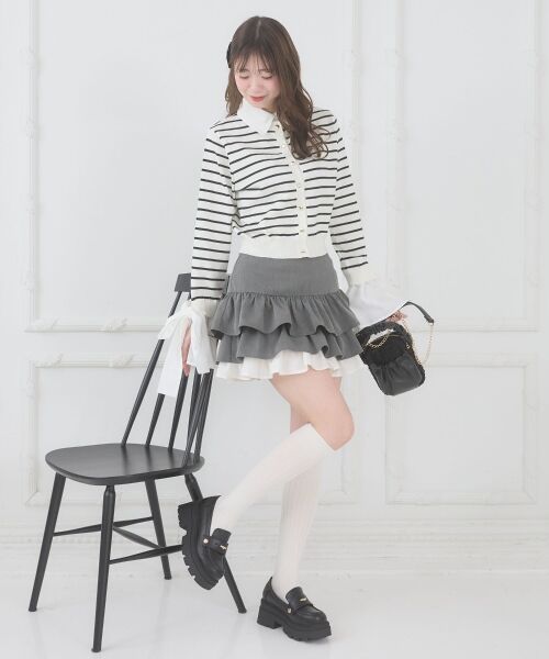 MAJESTIC LEGON / マジェスティックレゴン カーディガン・ボレロ | リボンスリーブシャツ襟カーデ | 詳細20